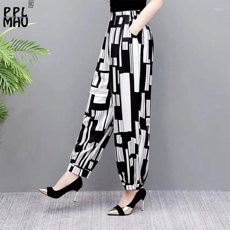 Women's Pants Oversize 5xl Summer Thin Silk Bloomers Women Elastic High Waist Casual Printed Baggy Ankle Length Mom Classics Pantalones
Women's Pants Oversize 5xl Summer Thin Silk Bloomers Women Elastic High Waist Casual Printed Baggy Ankle Length Mom Classics Pantalones