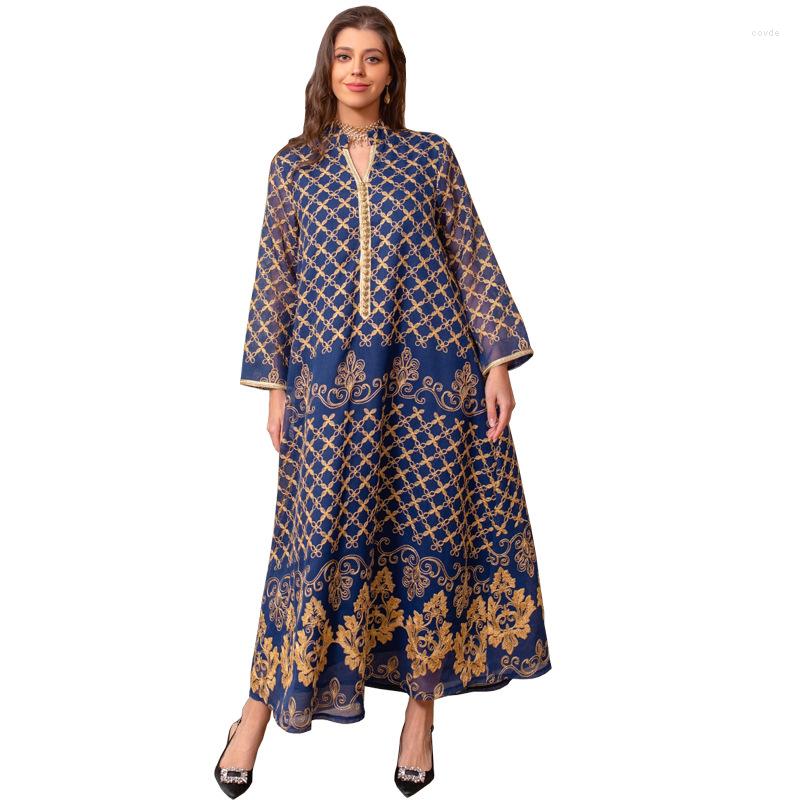 Ethnic Clothing Middle East Abaya Muslim Emobroidet Dress Dubai Saudi Women's With Belt Fashion Long-sleeved Party Gowns
Ethnic Clothing Middle East Abaya Muslim Emobroidet Dress Dubai Saudi Women's With Belt Fashion Long-sleeved Party Gowns
