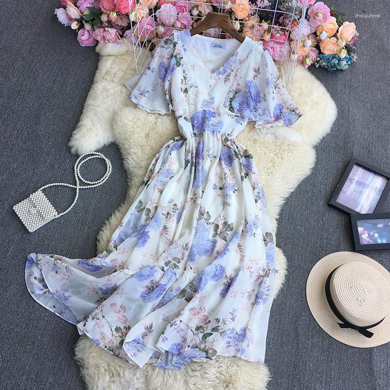 Party Dresses Temperament Summer Clothes For Women Dress 2023 Fashion V-neck Short Sleeve Slim A-line Print Chiffon Robe Longue Femme
Party Dresses Temperament Summer Clothes For Women Dress 2023 Fashion V-neck Short Sleeve Slim A-line Print Chiffon Robe Longue Femme
