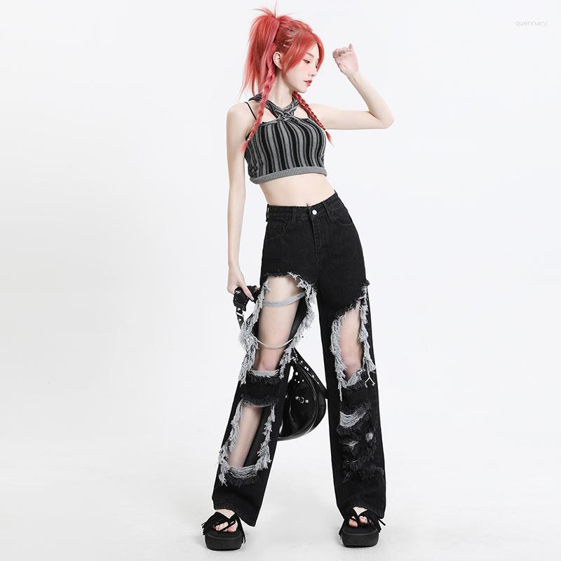 Women' Jeans Black Tassel Y2k Hole Baggy Women High Street Hip Hop Waist Straight Loose Wide Leg Pants Washed Mopping Trousers
Women' Jeans Black Tassel Y2k Hole Baggy Women High Street Hip Hop Waist Straight Loose Wide Leg Pants Washed Mopping Trousers