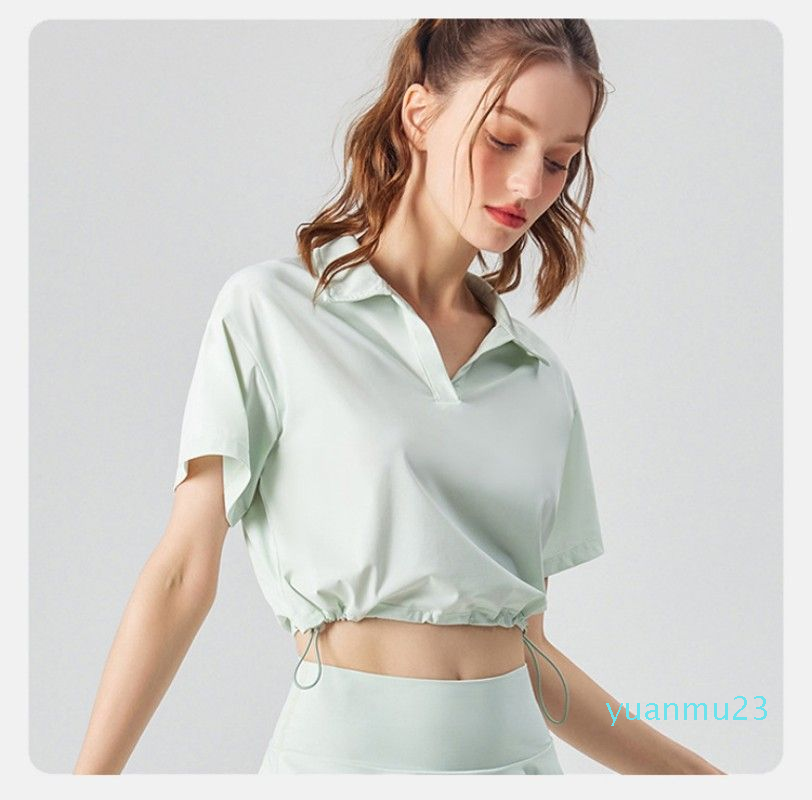 new alos yoga ice-sensing sunscreen lapel drawstring sports T-shirt loose casual outerwear yoga fitness skirt sports leisure suit, 1031 
new alos yoga ice-sensing sunscreen lapel drawstring sports T-shirt loose casual outerwear yoga fitness skirt sports leisure suit, 1031