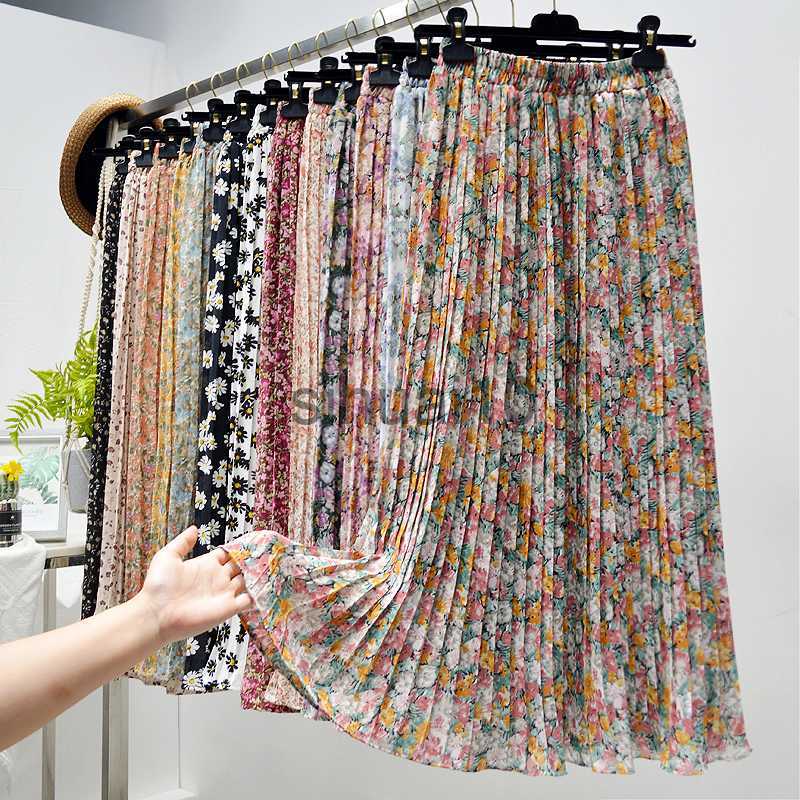 Skirts Summer Skirts Womens 2022 New Vintage Floral Print Chiffon Pleated Skirt Elastic High Waist Casual Midi Skirt Women Clothes Jupe J230621, 18
Skirts Summer Skirts Womens 2022 New Vintage Floral Print Chiffon Pleated Skirt Elastic High Waist Casual Midi Skirt Women Clothes Jupe J230621, 18