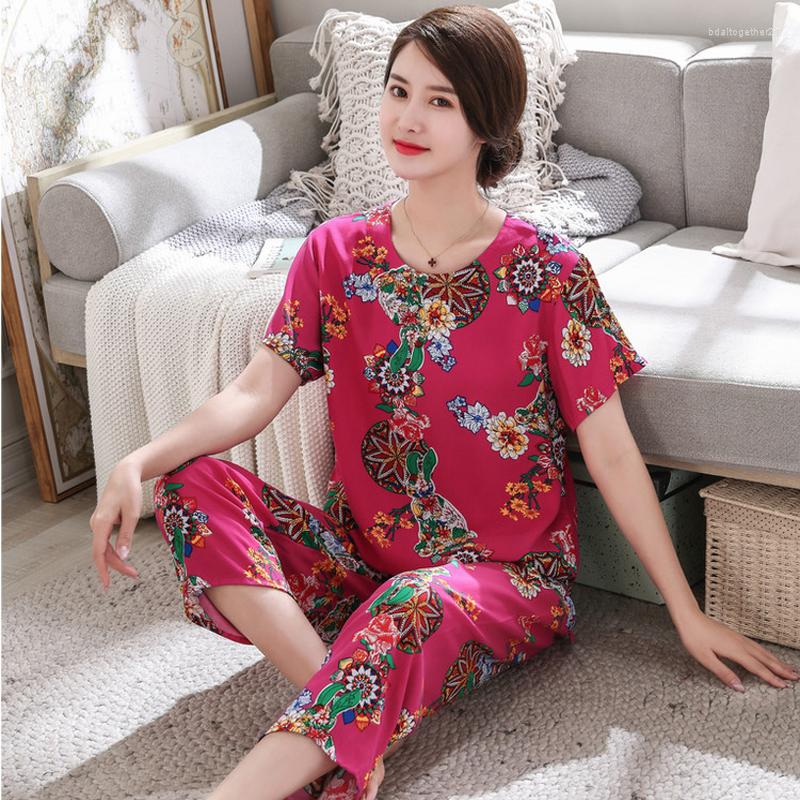 Women's Sleepwear Female Pajamas Set Women Cotton Print Flower Pyjamas Summer Casual Loose Nightwear Novelty Clothing Home Wear, 15
Women's Sleepwear Female Pajamas Set Women Cotton Print Flower Pyjamas Summer Casual Loose Nightwear Novelty Clothing Home Wear, 15