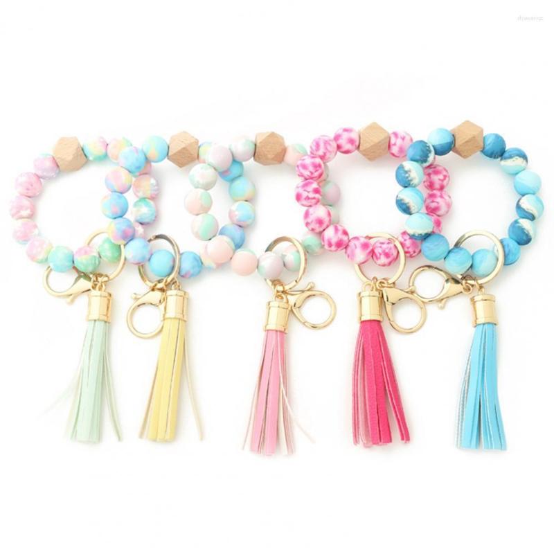 Keychains Beads Bracelet Keyring Glossy Stretchy Silicone Rounded Edge Keychain Women Accessories
Keychains Beads Bracelet Keyring Glossy Stretchy Silicone Rounded Edge Keychain Women Accessories