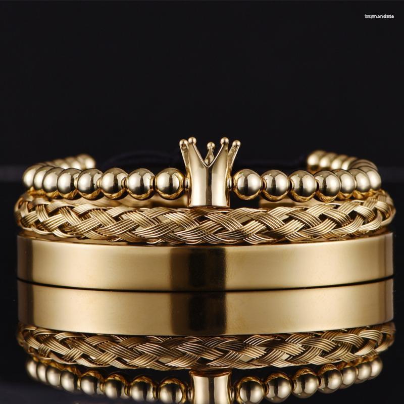 Charm Bracelets Design Handmade Braiding Bracelet Gold Hip Hop Men Polished Crown Set Luxury Ment Jewelry DropShipingCharm Raym22
Charm Bracelets Design Handmade Braiding Bracelet Gold Hip Hop Men Polished Crown Set Luxury Ment Jewelry DropShipingCharm Raym22