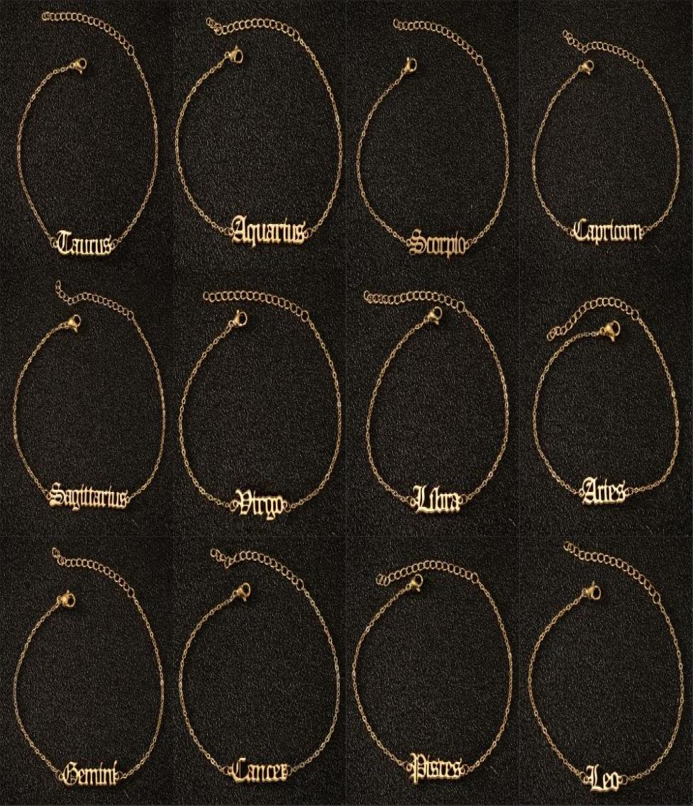 Women Men Anklets Chains 12 Constellations Zodiac Sign Letter GoldSilver Ankle Bracelet Birthday Gift Stainless Steel Foot Chains5254567
Women Men Anklets Chains 12 Constellations Zodiac Sign Letter GoldSilver Ankle Bracelet Birthday Gift Stainless Steel Foot Chains5254567