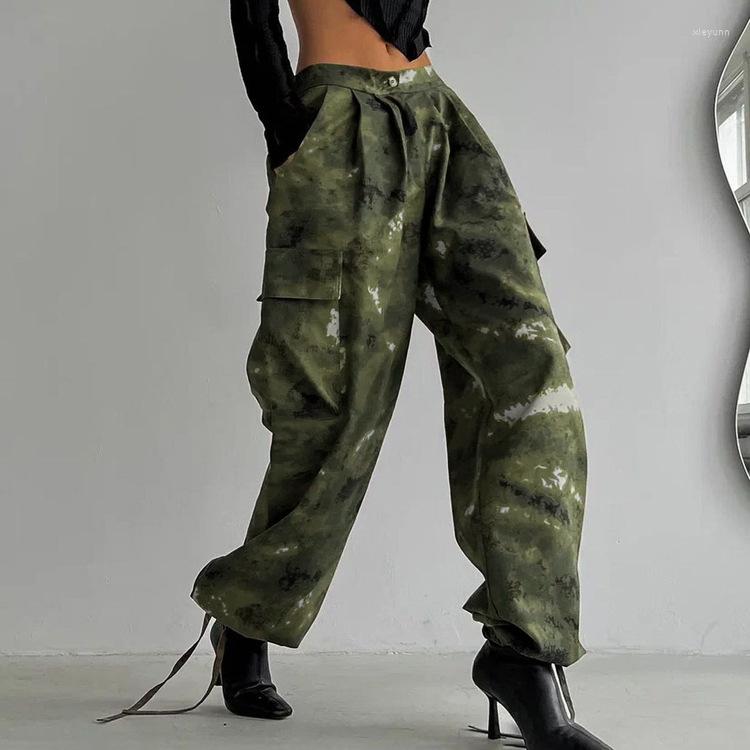 Women' Pants Spring Summer Camouflage Pant Women Casual High Waist Wide Leg Work With Pocket Trousers, Green
Women' Pants Spring Summer Camouflage Pant Women Casual High Waist Wide Leg Work With Pocket Trousers, Green