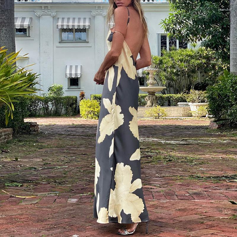 Casual Dresses Wepbel Sleeveless Halter Printed Dress Loose Trendy Backless Beach Women Summer Full Length Sun Robe
Casual Dresses Wepbel Sleeveless Halter Printed Dress Loose Trendy Backless Beach Women Summer Full Length Sun Robe