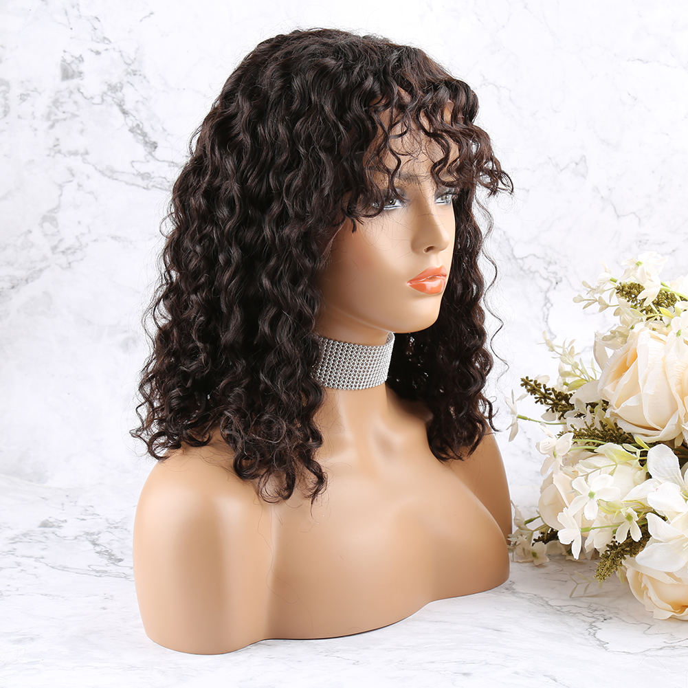 Silky Straight Human Hair Bob Wig With Bangs Realistic Look HD Lace Glueless Wigs Blunt Cut Short Black Water Wave Italian Wavy Human Virgin Hair Wigs