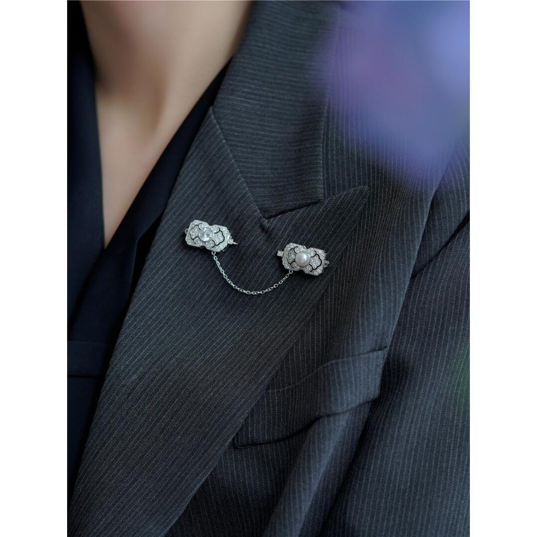 Pins Brooches Fashion Retro Pearl Neck Pin Brooch 230621