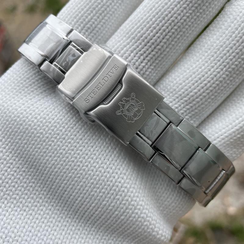 Watch Bands STEELDIVE SD1968 Automatic Men Watches Bracelet 20mm Stainless Steel Band Strap