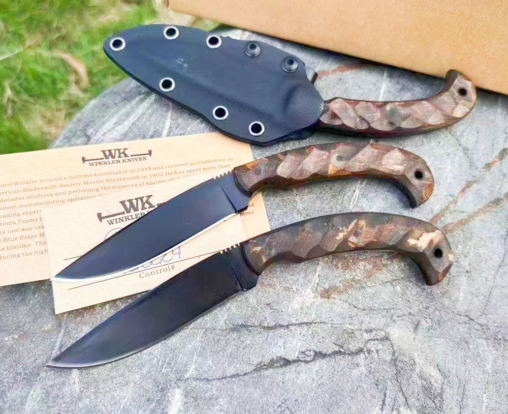 Promotion H2368 Outdoor Survival knife Tactical Knife 80Crv2 Vacuum Heat Treatment Drop Point Blade Full Tang Indian Maple Handle Fixed Blade Knives w