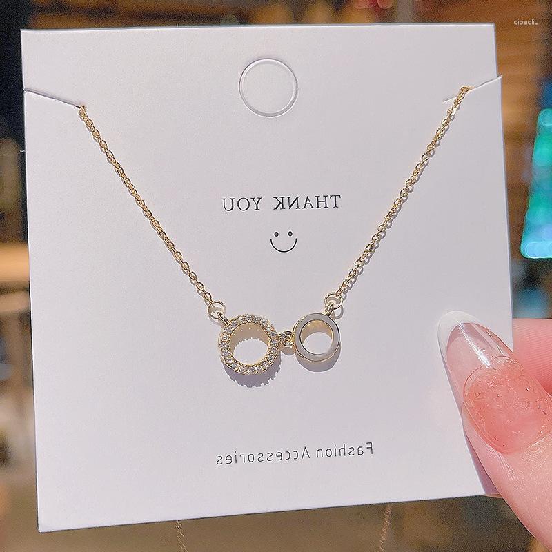 Pendant Necklaces Jewelry Gift Fashion Same Design Micro Inlaid Double Circle Titanium Steel Necklace Women's Heart To Simple
Pendant Necklaces Jewelry Gift Fashion Same Design Micro Inlaid Double Circle Titanium Steel Necklace Women's Heart To Simple