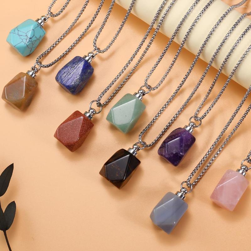 Pendant Necklaces Natural Stone Perfume Bottle Necklace Simple Amethyst Stainless Steel Chain For Women Jewelry Party Gifts
Pendant Necklaces Natural Stone Perfume Bottle Necklace Simple Amethyst Stainless Steel Chain For Women Jewelry Party Gifts