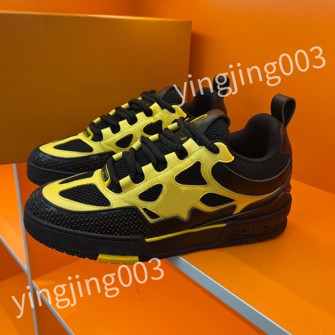 

2023 Designer Casual Shoes Sneakers Leather Embroidered Black men Chaussures White Shoe Walking Sports Platform Trainers, 04