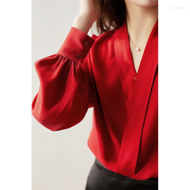 Women's Blouses 2023 Elegantes Autumn Single-breasted V-neck Top Blusas Mujer Womens Tops Spring Red Loose Long Sleeve Lace Up Women
Women's Blouses 2023 Elegantes Autumn Single-breasted V-neck Top Blusas Mujer Womens Tops Spring Red Loose Long Sleeve Lace Up Women