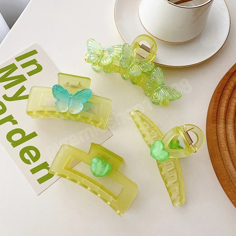 Korea Fashion New Fresh Green Butterfly Heart Type Clamps For Women Girls Hair Clips Accessories Beautiful Resin Hairpins Headwear Gift, Mixed color
Korea Fashion New Fresh Green Butterfly Heart Type Clamps For Women Girls Hair Clips Accessories Beautiful Resin Hairpins Headwear Gift, Mixed color