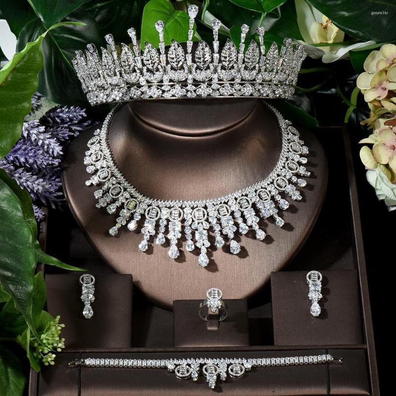 Necklace Earrings Set Fashion Dubai Nigeria Bridal For Women Full CZ White Gold Color Bride Tiaras Earring Dress N-1651, Picture shown
Necklace Earrings Set Fashion Dubai Nigeria Bridal For Women Full CZ White Gold Color Bride Tiaras Earring Dress N-1651, Picture shown
