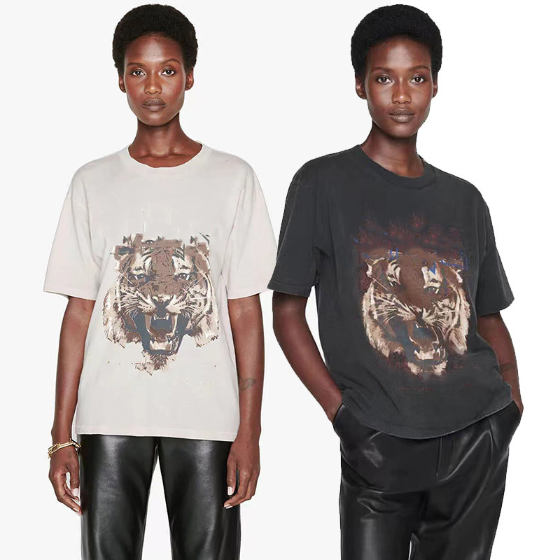 Luxury Designer T-Shirt Spring and summer new tiger head print Mens Womens tshirt to do old fried color wash water fried snow short-sleeved T-shirt woman, Apricot
Luxury Designer T-Shirt Spring and summer new tiger head print Mens Womens tshirt to do old fried color wash water fried snow short-sleeved T-shirt woman, Apricot