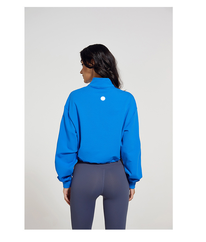 L88288 Women Hoodies Jacket Sweatshirt For Autumn Yoga Suit Jacket Ladies Gym Workout Coat Half Zipper Fleece Loose Workout Pullover F169