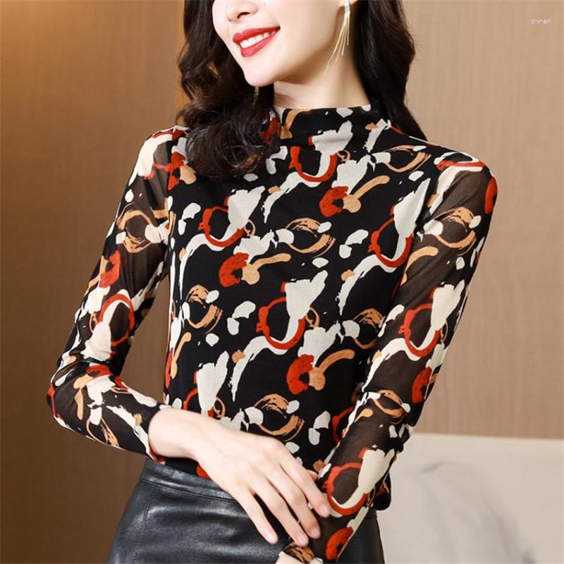 Women' Blouses Korean Fashion Long Sleeve Mesh Undershirt Vintage Blouse Womens Tops And Autumn Winter High Neck Pullovers Blusa Mujer, Color 6
Women' Blouses Korean Fashion Long Sleeve Mesh Undershirt Vintage Blouse Womens Tops And Autumn Winter High Neck Pullovers Blusa Mujer, Color 6