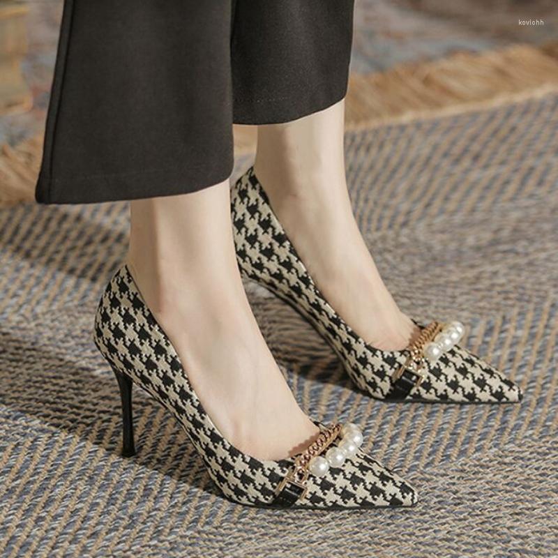 Dress Shoes Spring And Summer Women's Qianniao Plaid Pearl High Heels Elegant Fine Heel, 8cm
Dress Shoes Spring And Summer Women's Qianniao Plaid Pearl High Heels Elegant Fine Heel, 8cm