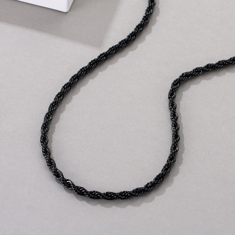 Hip-hop Punk Style Black and Gold Color Titanium Steel Men's and Women's Fried Dough Twists Necklace
Hip-hop Punk Style Black and Gold Color Titanium Steel Men's and Women's Fried Dough Twists Necklace