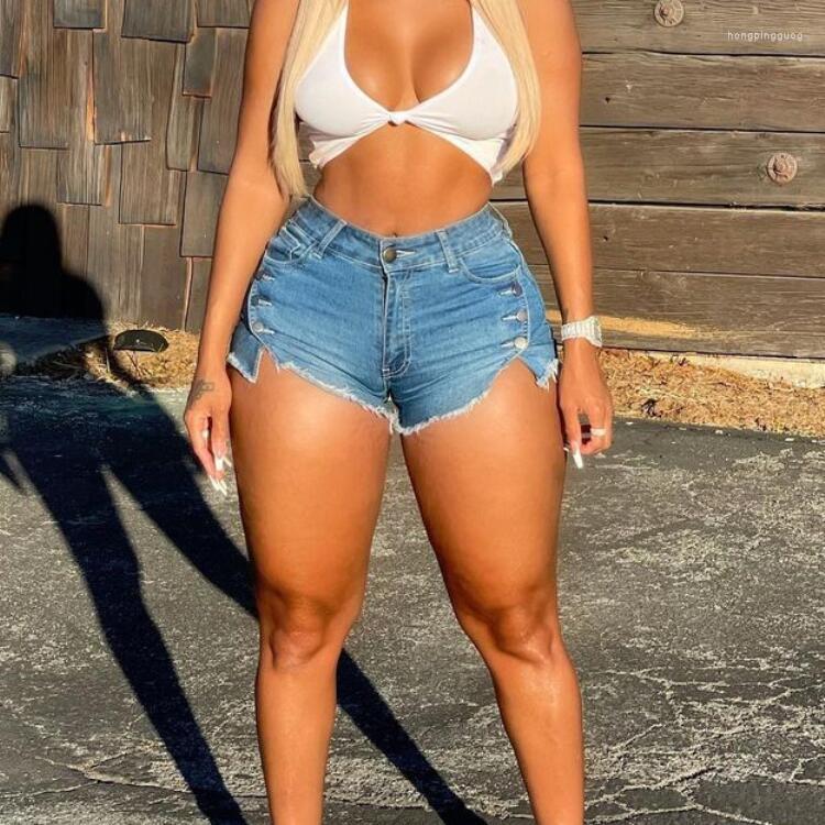 Women' Jeans 2023ins Internet Celebrity Sexy Stretch Denim Shorts Women Buttons Street Girl Style Short Pants, Blue 
Women' Jeans 2023ins Internet Celebrity Sexy Stretch Denim Shorts Women Buttons Street Girl Style Short Pants, Blue