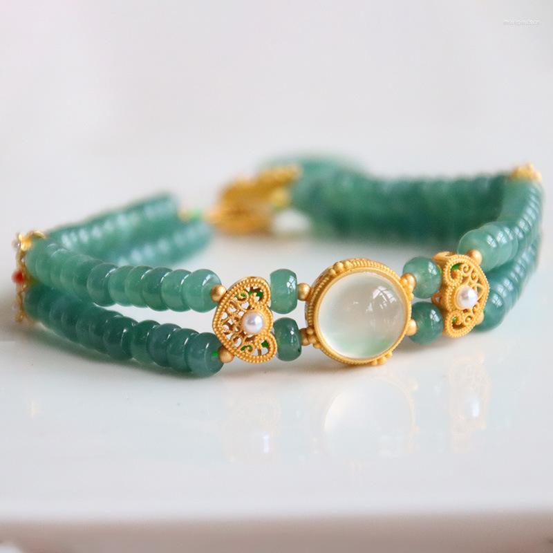 Link Bracelets Natural Emerald Double-Layer Bracelet Silver Plated Accessories Hand-Made Gift
Link Bracelets Natural Emerald Double-Layer Bracelet Silver Plated Accessories Hand-Made Gift