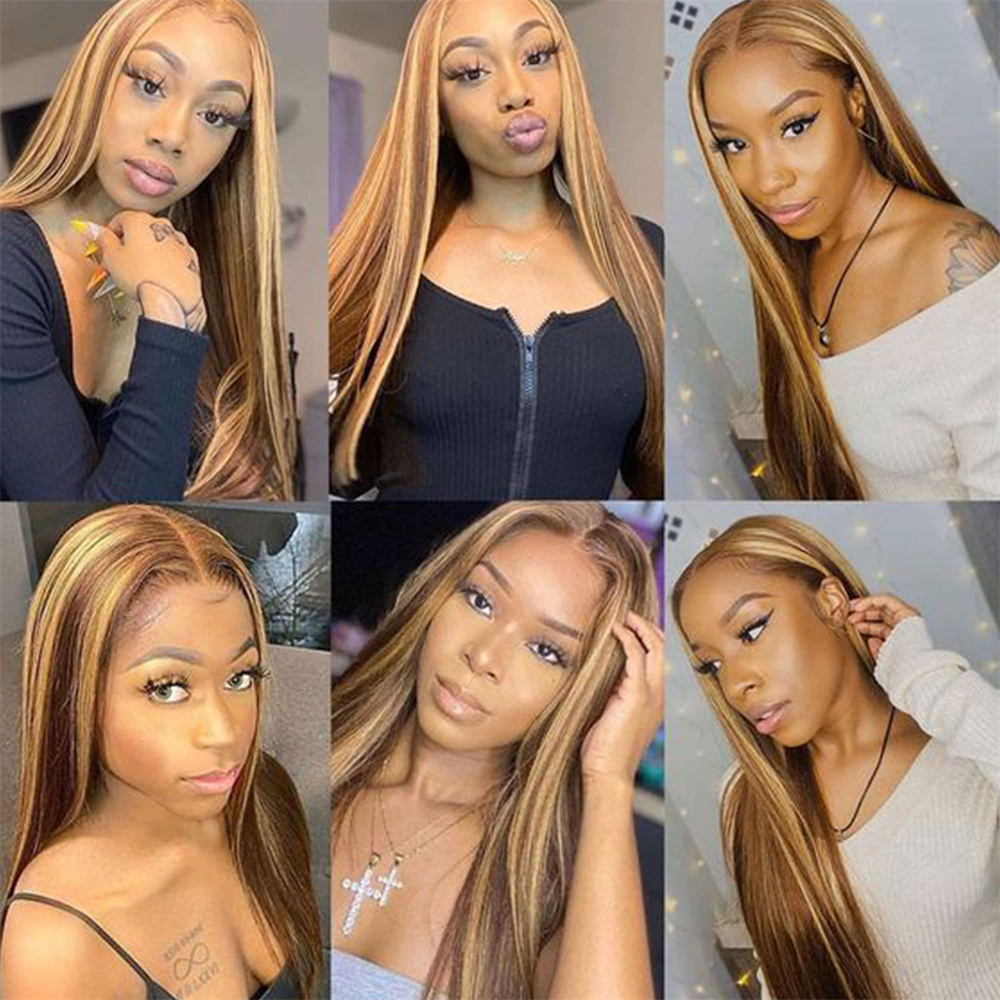 Fashion New Design Highlight Ombre Straight Frontal Human Hair Wigs Colored Bone Straight 13x4 Lace HD Transparent Lace Frontal Wig for Women, Natural color
Fashion New Design Highlight Ombre Straight Frontal Human Hair Wigs Colored Bone Straight 13x4 Lace HD Transparent Lace Frontal Wig for Women, Natural color