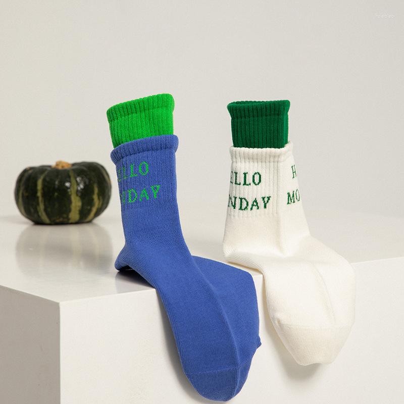 Women Socks White Women's Letters Splicing Mid-tube Tide False Layered Street Sports Skateboard Spring Harajuku Stock, Blue
Women Socks White Women's Letters Splicing Mid-tube Tide False Layered Street Sports Skateboard Spring Harajuku Stock, Blue