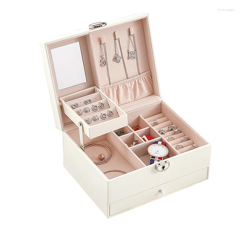 Jewelry Pouches Multifunctional Multi-layer Box Home Storage Ring Pendant Necklace Watch Collection Display With Mirror
Jewelry Pouches Multifunctional Multi-layer Box Home Storage Ring Pendant Necklace Watch Collection Display With Mirror