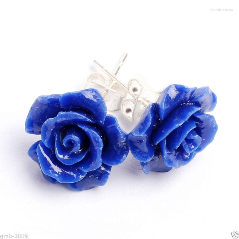 Stud Earrings Lady's 12mm Lapis Lazuli Carved Rose Flower 925 Sterling Silver Elegant
Stud Earrings Lady's 12mm Lapis Lazuli Carved Rose Flower 925 Sterling Silver Elegant