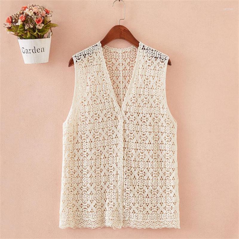 Women's Vests 2023 Women Knitted Vest Fashion Elegant Lady Hollow Out Lace Big Size Female Sleeveless Coats Jackets Outwear WZ2146, Beige
Women's Vests 2023 Women Knitted Vest Fashion Elegant Lady Hollow Out Lace Big Size Female Sleeveless Coats Jackets Outwear WZ2146, Beige