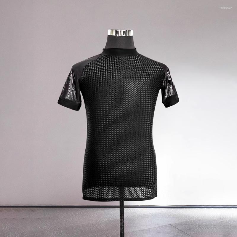 Stage Wear Short Sleeve High Neck Tops Male Latin Dance Cloth For Men Ballroom Samba Rumba Performance Dancewear ADL54, Black
Stage Wear Short Sleeve High Neck Tops Male Latin Dance Cloth For Men Ballroom Samba Rumba Performance Dancewear ADL54, Black