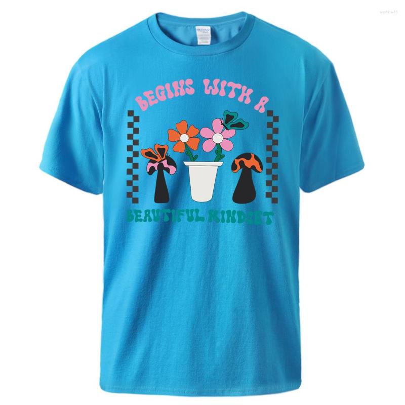 Men' T Shirts Begins With A Beautiful Mindset Man Short Sleeved Breathable Soft Tshirts Cotton Casual Streetwear Crew Neck All Match Tshirt, Blue
Men' T Shirts Begins With A Beautiful Mindset Man Short Sleeved Breathable Soft Tshirts Cotton Casual Streetwear Crew Neck All Match Tshirt, Blue