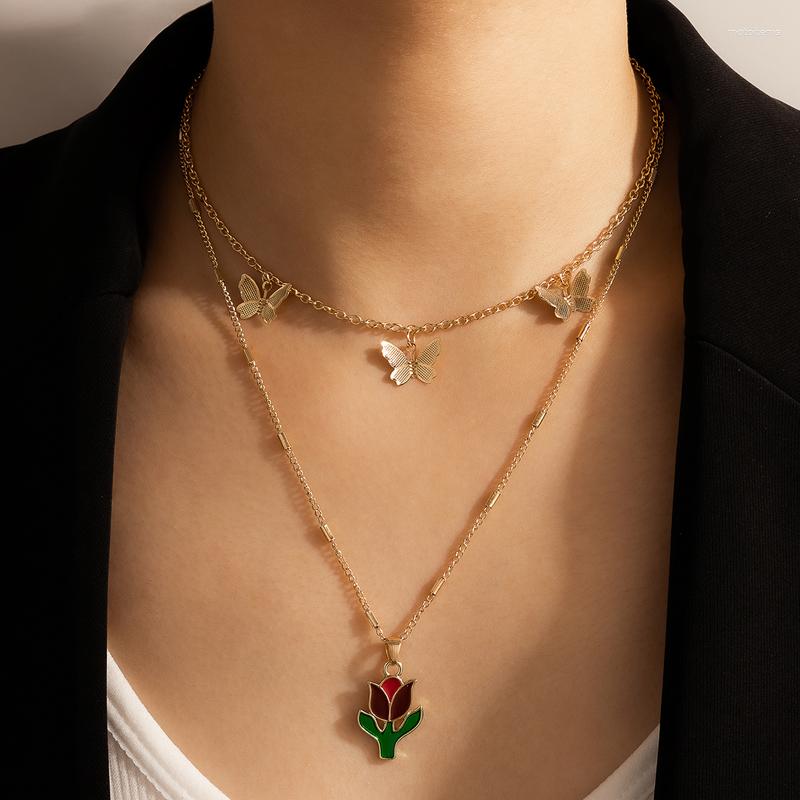 Pendant Necklaces Bohemian Butterfly Tassel Choker Necklace For Women Charms Colorful Flowers Pandent Female Jewelry Collar 16745
Pendant Necklaces Bohemian Butterfly Tassel Choker Necklace For Women Charms Colorful Flowers Pandent Female Jewelry Collar 16745