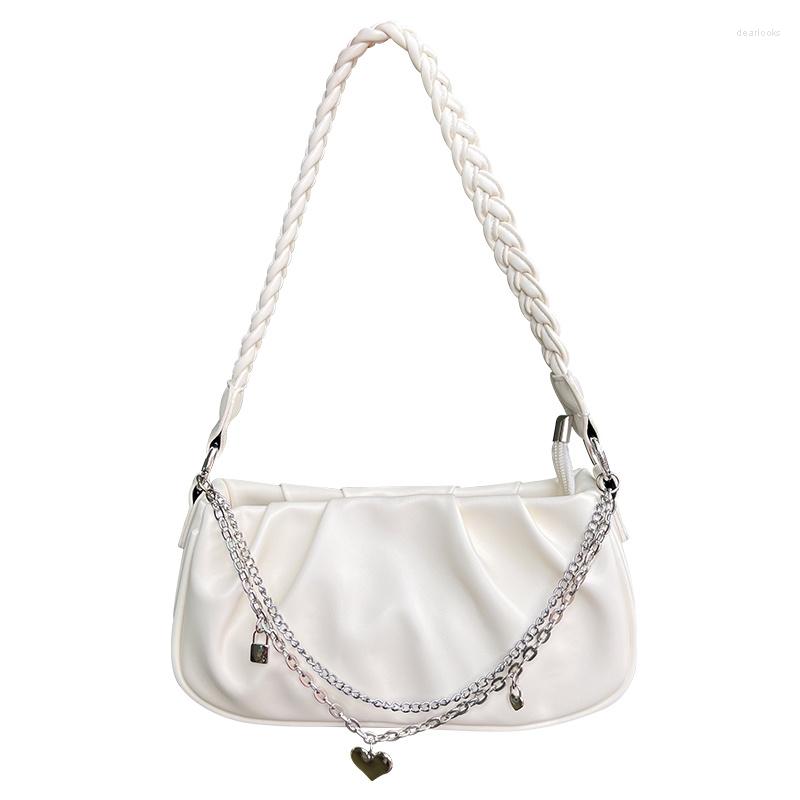 Evening Bags Small Fresh Clouds Armpit Bag Niche Design Pleated Shoulder Women's Messenger High Sense Chain Woven Handbag, Black
Evening Bags Small Fresh Clouds Armpit Bag Niche Design Pleated Shoulder Women's Messenger High Sense Chain Woven Handbag, Black