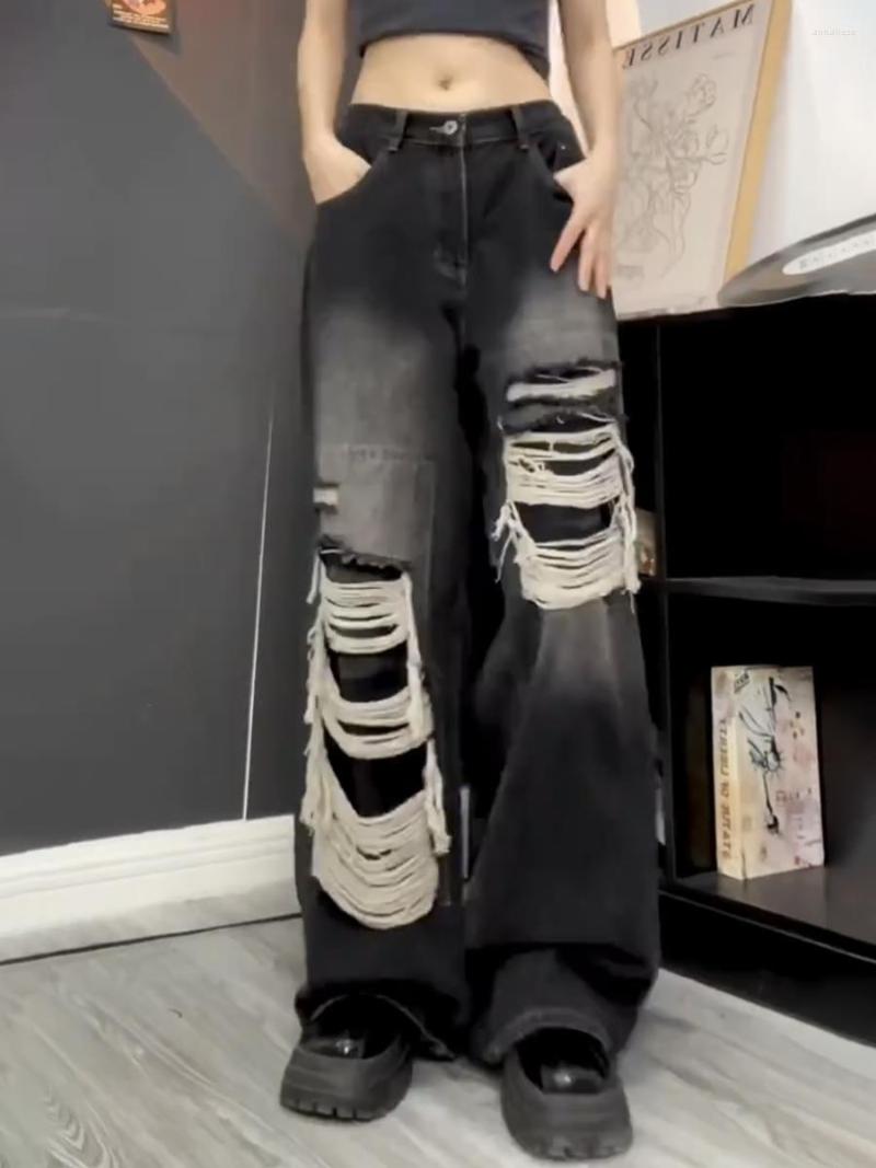 Women' Jeans 2023 Women Fashion High-Waist Boyfriend Big Ripped Hole Casual High Street Denim Pants Vintage Straight Black A873
Women' Jeans 2023 Women Fashion High-Waist Boyfriend Big Ripped Hole Casual High Street Denim Pants Vintage Straight Black A873