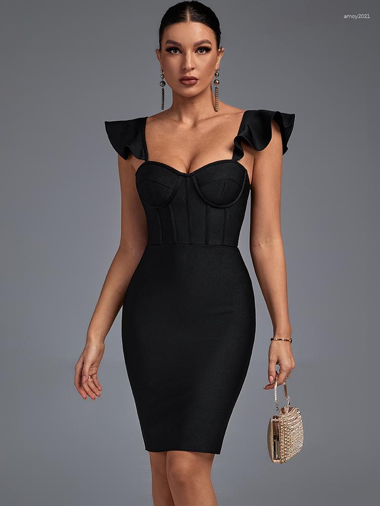 Casual Dresses Ruffle Midi Bandage Dress Black Bodycon Evening Party Elegant Sexy Ribbed Birthday Club Outfit 2023 Summer Arrival
Casual Dresses Ruffle Midi Bandage Dress Black Bodycon Evening Party Elegant Sexy Ribbed Birthday Club Outfit 2023 Summer Arrival