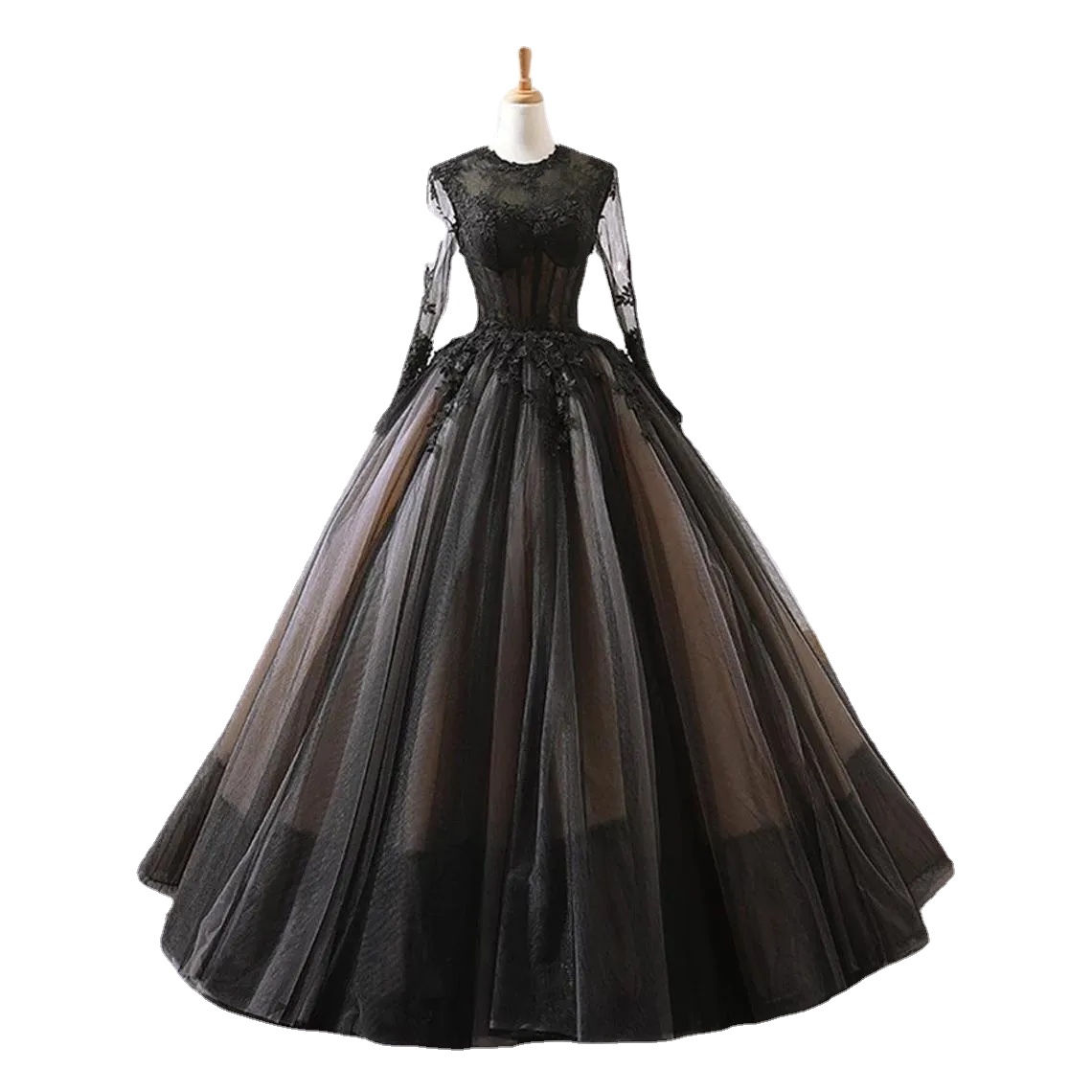 Vintage Black Nude Gothic Wedding Dresses With Long Sleeves Jewel Neck Floor Length Non White Bridal Gowns With Color Custom Made, Same as image
Vintage Black Nude Gothic Wedding Dresses With Long Sleeves Jewel Neck Floor Length Non White Bridal Gowns With Color Custom Made, Same as image