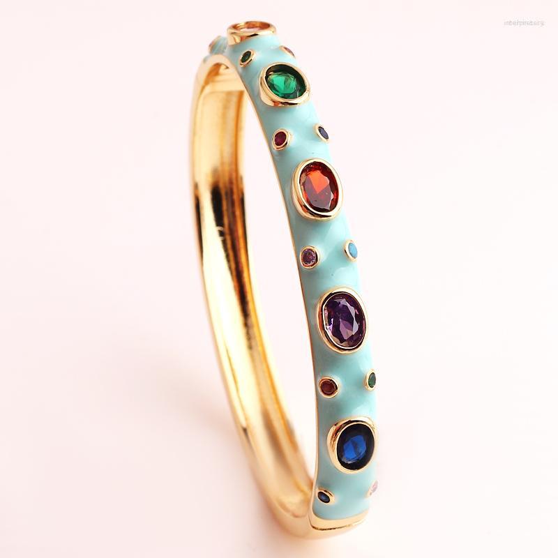 Bangle Luxury Colorful Enamel Bangles Bracelets For Women Party Gift Fashion Rainbow Zircon CZ Original 18K Gold Plated Jewelry
Bangle Luxury Colorful Enamel Bangles Bracelets For Women Party Gift Fashion Rainbow Zircon CZ Original 18K Gold Plated Jewelry