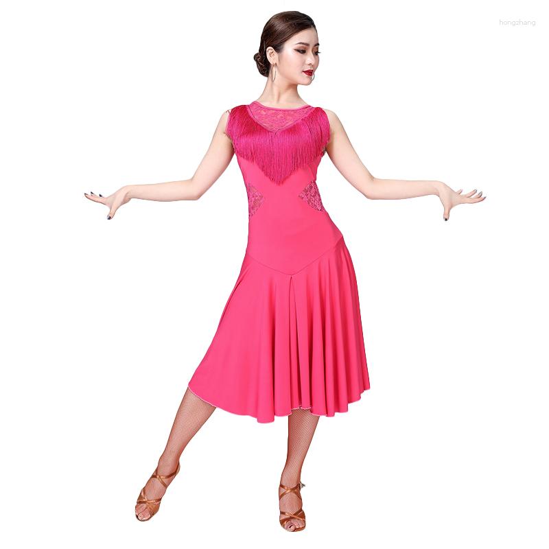 Stage Wear Women Dance Clothes Salsa Samba Front Fringes Class Dress Sleeveless Spandex Lace Irregular One-piece Latin Dresses, Black
Stage Wear Women Dance Clothes Salsa Samba Front Fringes Class Dress Sleeveless Spandex Lace Irregular One-piece Latin Dresses, Black