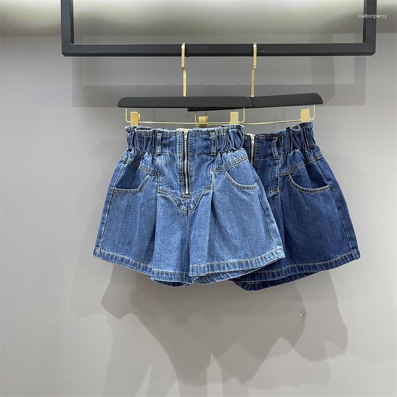 Women' Jeans Zippers Style Summer Denim Shorts For Women High Elastic Waist Blue Wide Leg Loose Pleated Waisted A45
Women' Jeans Zippers Style Summer Denim Shorts For Women High Elastic Waist Blue Wide Leg Loose Pleated Waisted A45