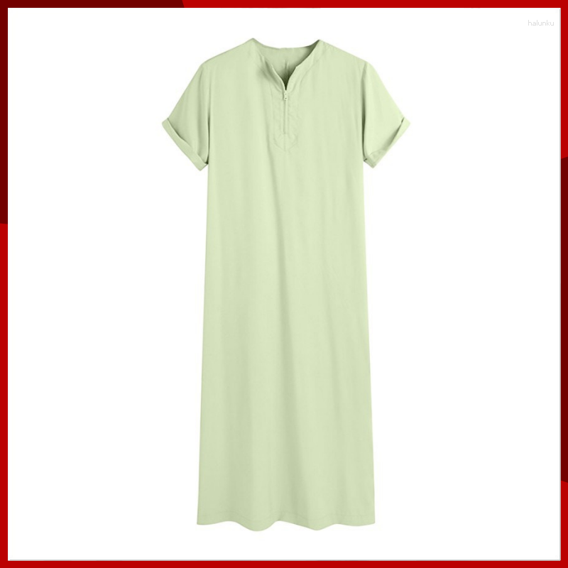 Ethnic Clothing Muslim Men Jubba Thobe Short Sleeve Islamic Round Collar Kaftan Blouse Robe Top 2023
Ethnic Clothing Muslim Men Jubba Thobe Short Sleeve Islamic Round Collar Kaftan Blouse Robe Top 2023
