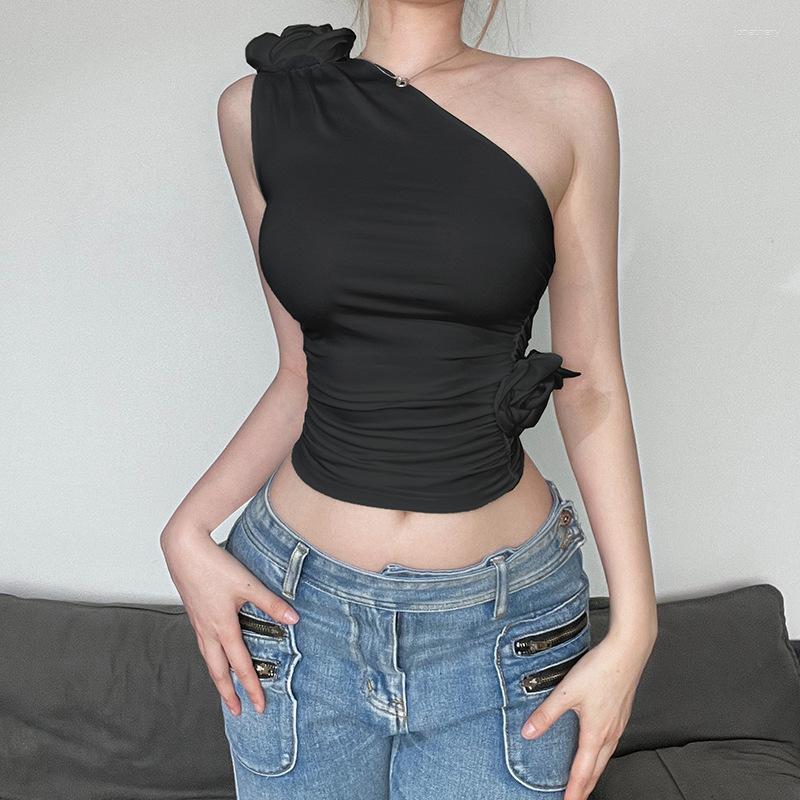 Women' Tanks 3D Floral Summer Women Solid Color Tank Tops Fashion One Shoulder Sleeveless Ruched Cropped Camis Camisole Clubwear, Black
Women' Tanks 3D Floral Summer Women Solid Color Tank Tops Fashion One Shoulder Sleeveless Ruched Cropped Camis Camisole Clubwear, Black