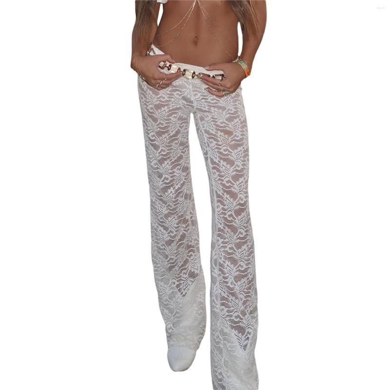 Women' Pants Women Floral Lace Sheer Mesh Elastic Waist Slim Fit Trousers Summer Casual Straight Bottoms, White
Women' Pants Women Floral Lace Sheer Mesh Elastic Waist Slim Fit Trousers Summer Casual Straight Bottoms, White