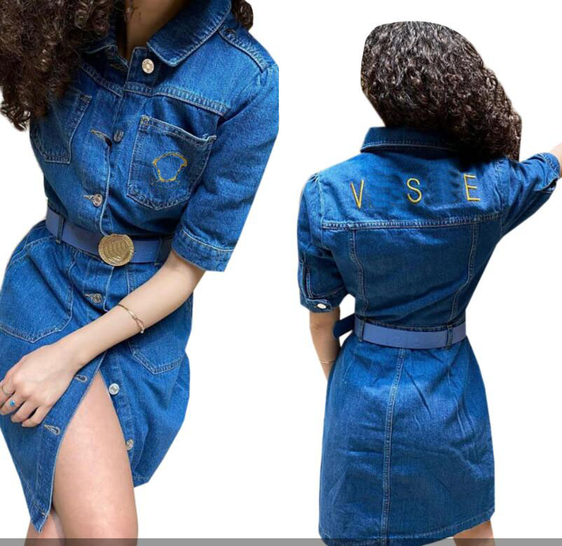 summer tshirt dress for women G letter embroidered denim casual dresses lapel long sleeved buttons designer skirt clothing, 01
summer tshirt dress for women G letter embroidered denim casual dresses lapel long sleeved buttons designer skirt clothing, 01