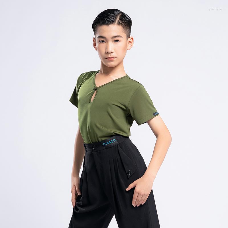 Stage Wear Latin Dance Tops For Boys Summer Training Clothes Professional Short Sleeved T-Shirt Chacha Rumba DN14851, Blue
Stage Wear Latin Dance Tops For Boys Summer Training Clothes Professional Short Sleeved T-Shirt Chacha Rumba DN14851, Blue