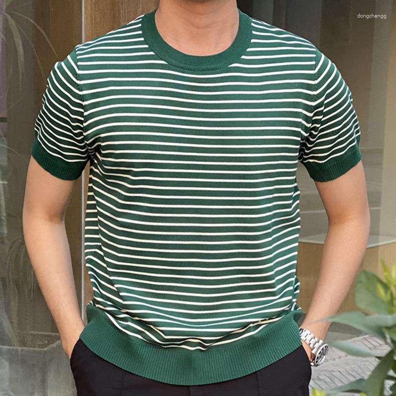 Men's T Shirts 2023Summer Stripe Contrasting Color Splicing Shirt Men Breathable Knitting Short Sleeve T-Shirt Social Club Outfits O-neck, Green
Men's T Shirts 2023Summer Stripe Contrasting Color Splicing Shirt Men Breathable Knitting Short Sleeve T-Shirt Social Club Outfits O-neck, Green
